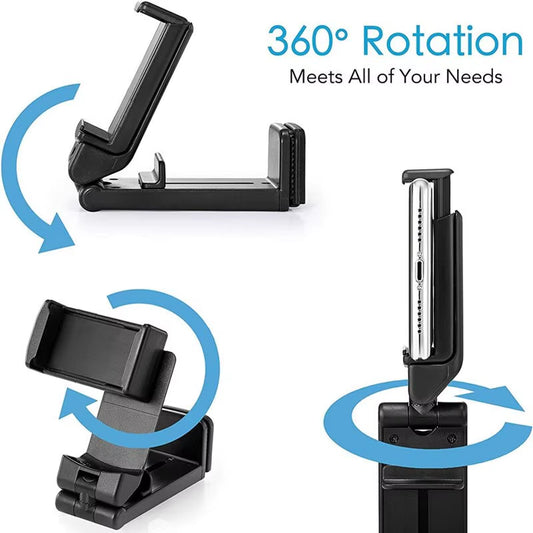 Portable Foldable Airplane Phone Holder - Rotatable Travel Mount for Desk & Train Seat - Perfect for Selfies and Hands-Free Use