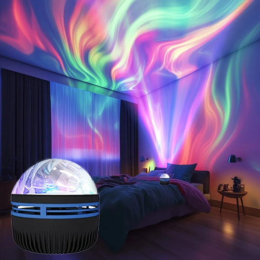 Magical 7-Color Aurora Water Ripple Projector with Remote - USB-Powered Dreamy Night Light