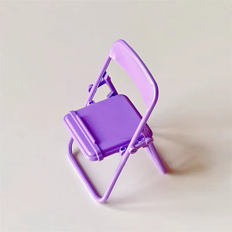 Cute Foldable Mini Chair Phone Holder - Creative Desktop Stand & Decorative Ornament