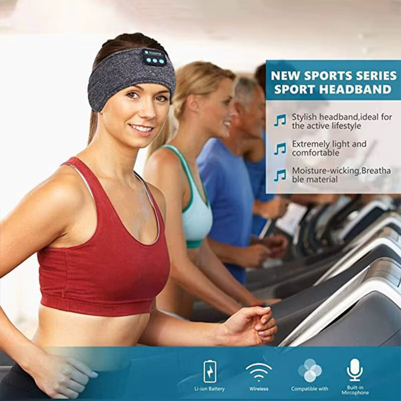 Wireless Bluetooth Sports Headband Earphones - Comfortable Music Eye Mask for Sleeping and Active Lifestyle