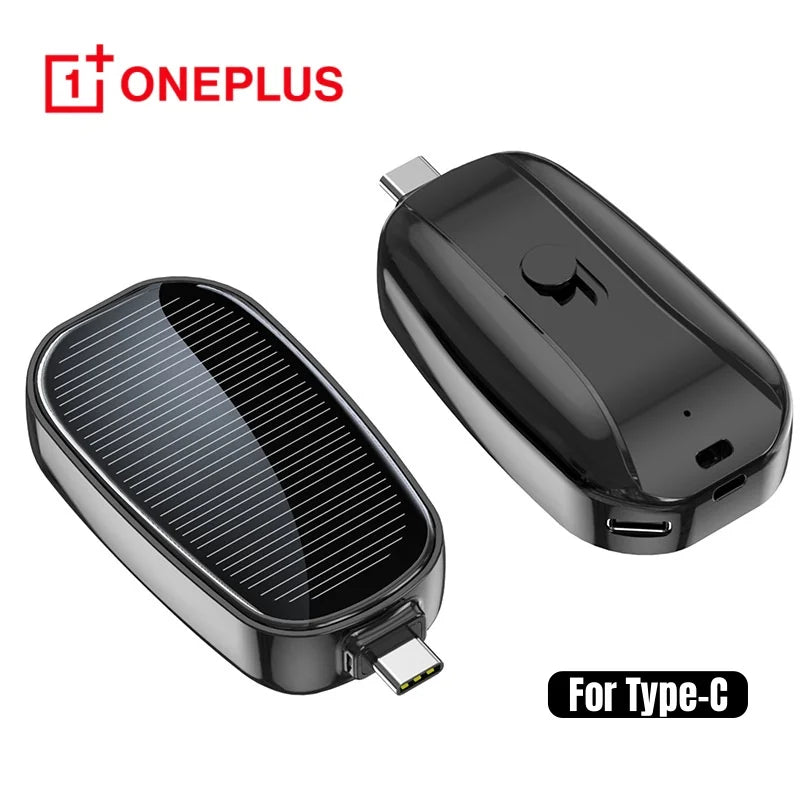 Compact Solar Power Bank Key Ring - 1200mAh Portable Charger for Outdoor Adventures and Emergencies