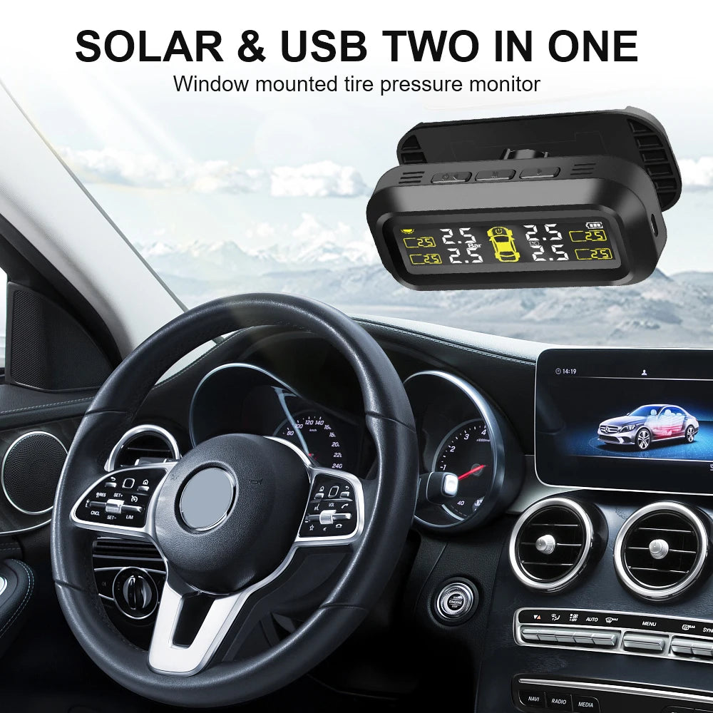 Advanced Tire Pressure Monitoring System with 4 External Sensors - Ensure Safety and Performance on the Road!