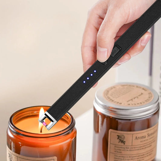 Rechargeable Flameless Plasma Lighter - Windproof Electric Arc Ignition for Candles, BBQ & Outdoor Use
