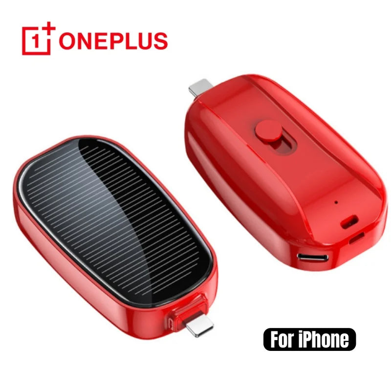 Compact Solar Power Bank Key Ring - 1200mAh Portable Charger for Outdoor Adventures and Emergencies