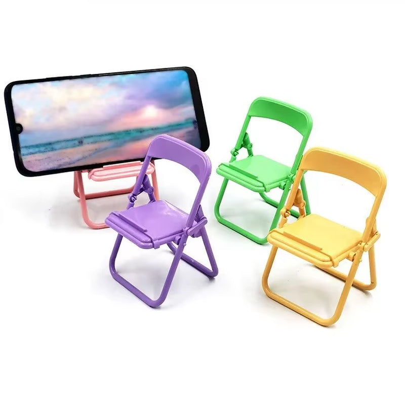 Cute Foldable Mini Chair Phone Holder - Creative Desktop Stand & Decorative Ornament