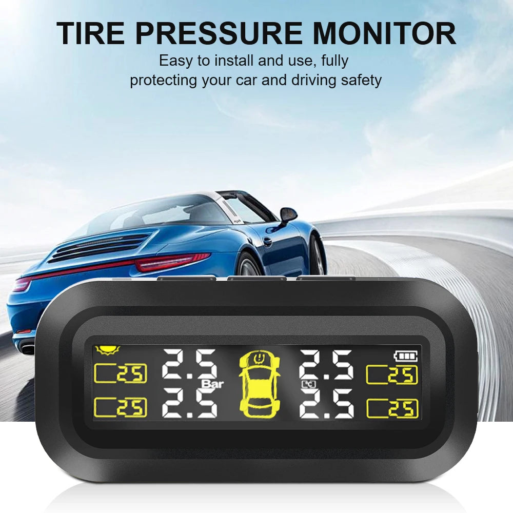 Advanced Tire Pressure Monitoring System with 4 External Sensors - Ensure Safety and Performance on the Road!