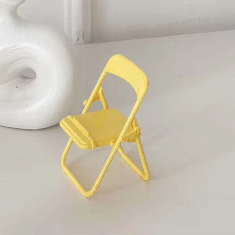 Cute Foldable Mini Chair Phone Holder - Creative Desktop Stand & Decorative Ornament