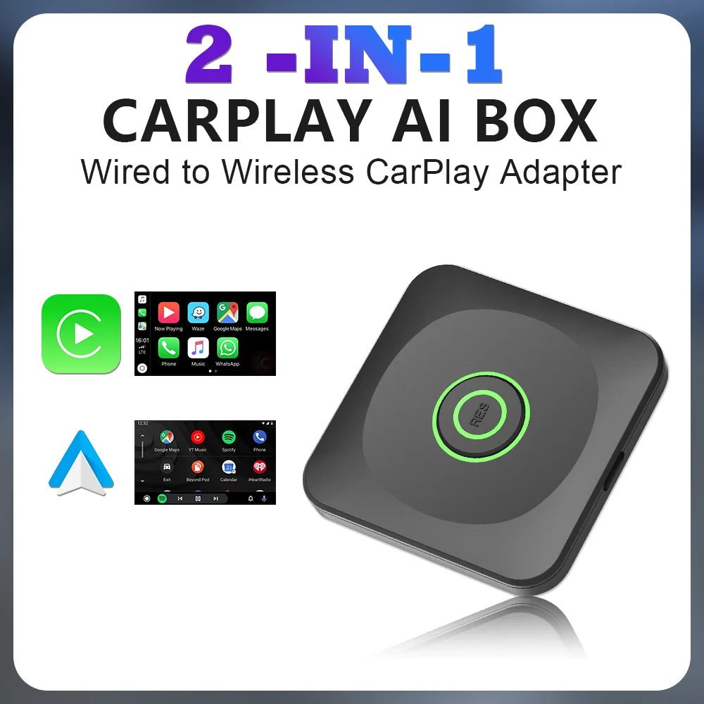 Wireless CarPlay & Android Auto Adapter with USB Dongle - Easy Plug & Play Bluetooth Solution!