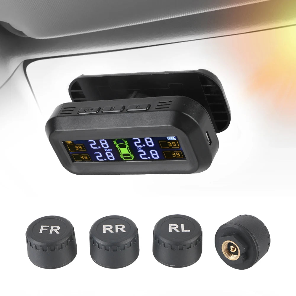 Advanced Tire Pressure Monitoring System with 4 External Sensors - Ensure Safety and Performance on the Road!