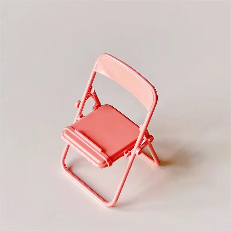 Cute Foldable Mini Chair Phone Holder - Creative Desktop Stand & Decorative Ornament