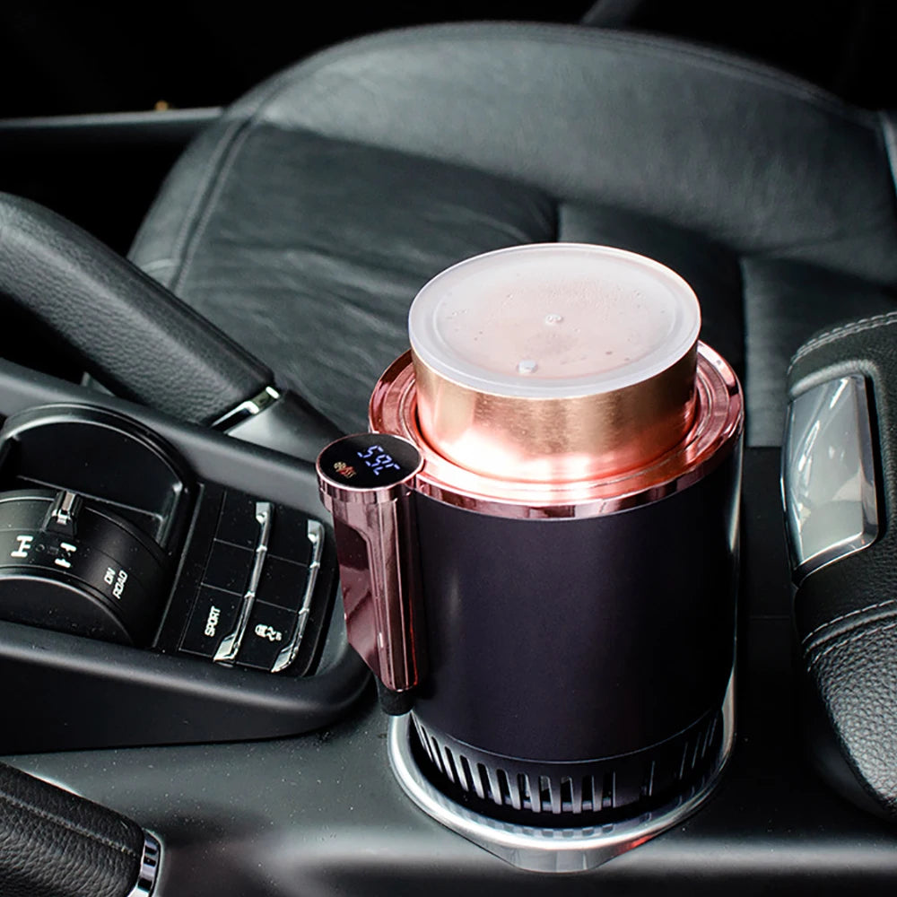 Revolutionary 2-In-1 Smart Car Beverage Holder - Instant Hot & Cold Drink Solution with Touch Screen!