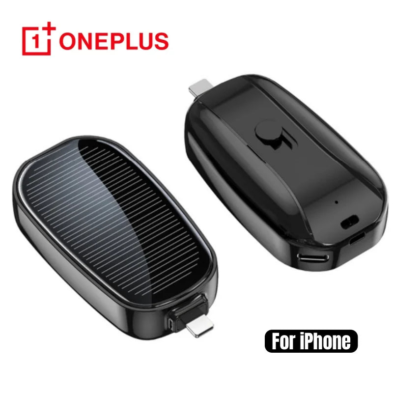 Compact Solar Power Bank Key Ring - 1200mAh Portable Charger for Outdoor Adventures and Emergencies