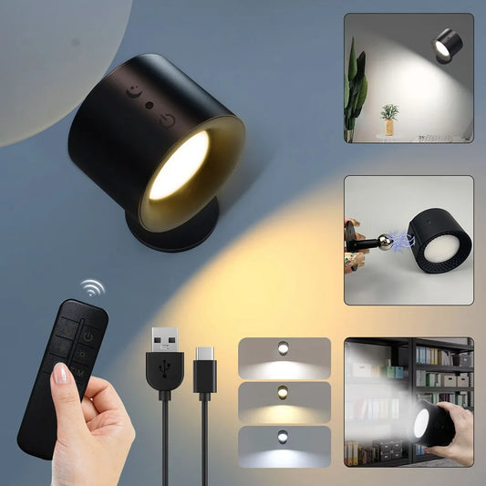 Touch Control LED Wall Sconces - 360° Rotatable Double Head Night Lights with 3 Color Options for Bedroom