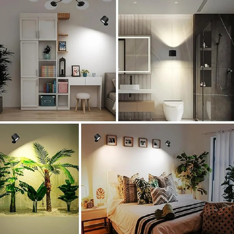 Touch Control LED Wall Sconces - 360° Rotatable Double Head Night Lights with 3 Color Options for Bedroom