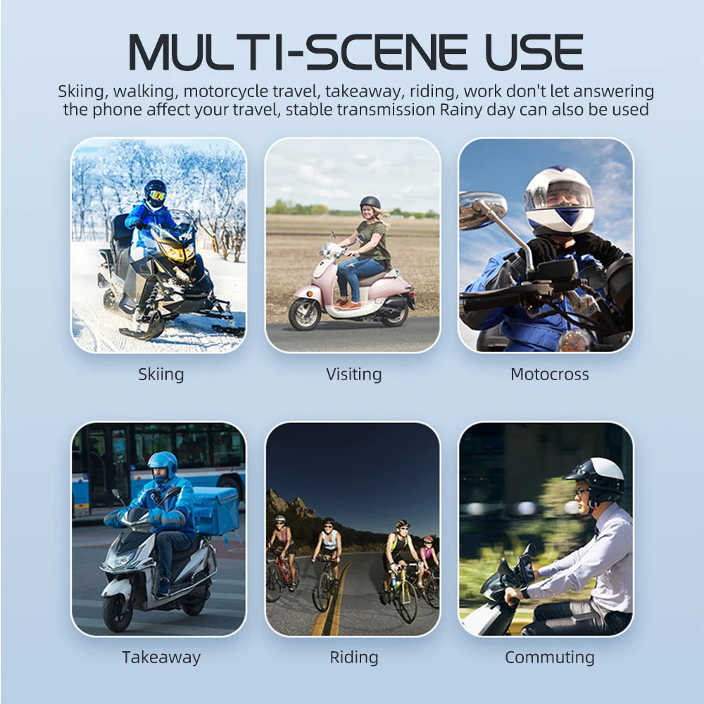 Y10 Motorcycle Helmet Headset Stereo Voice Control Bluetooth Hands Free Call IPX7 Waterproof 2000Mah with Ambient Light