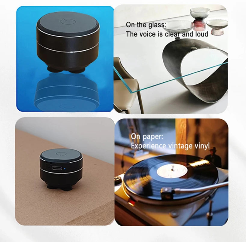 Bone Conduction Wireless Speaker with Sucker Mount - TWS Hi-Fi Sound, Enhanced Bass & Dynamic Audio Experience
