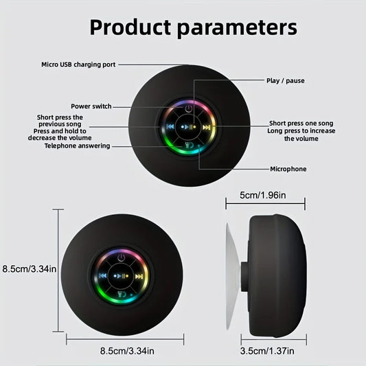 Ultimate Waterproof Bluetooth Speaker with Strong Suction Cup - Perfect for Bathroom, Outdoor & Sports!