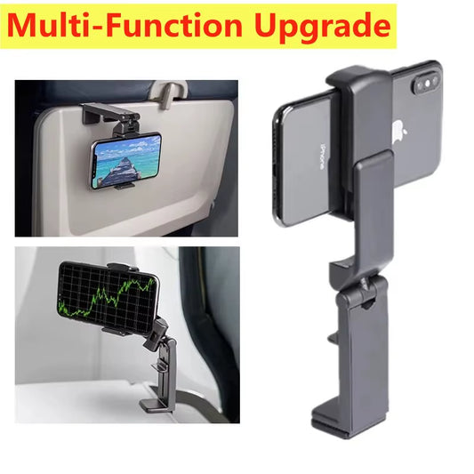 Portable Foldable Airplane Phone Holder - Rotatable Travel Mount for Desk & Train Seat - Perfect for Selfies and Hands-Free Use