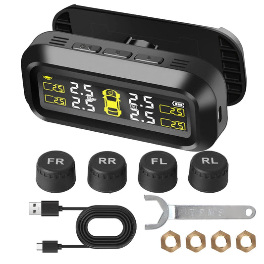 Advanced Tire Pressure Monitoring System with 4 External Sensors - Ensure Safety and Performance on the Road!