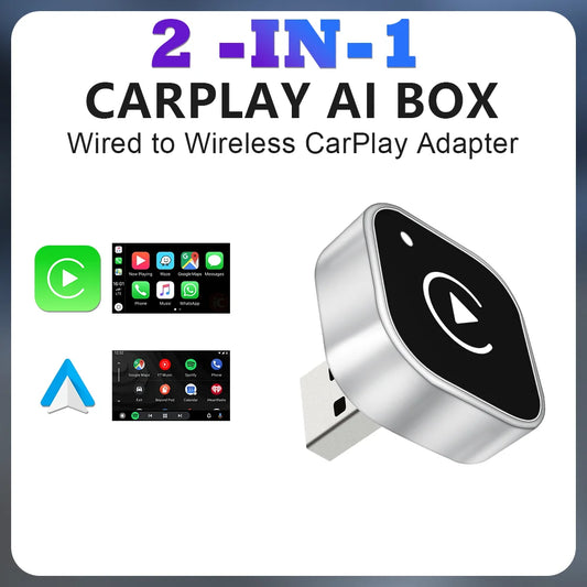 Wireless CarPlay & Android Auto Adapter with USB Dongle - Easy Plug & Play Bluetooth Solution!