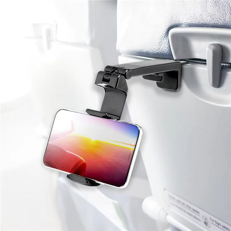 Portable Foldable Airplane Phone Holder - Rotatable Travel Mount for Desk & Train Seat - Perfect for Selfies and Hands-Free Use